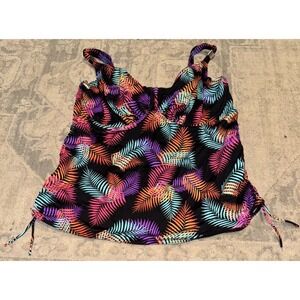 Fantasie Womens Swim Top Tankini FS6414 Sz 38I Underwire Black Pink Multi